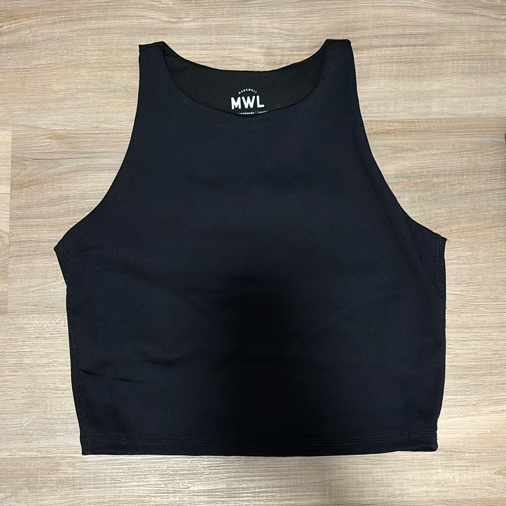 Madewell High Neck Athletic Cropped Tank Top